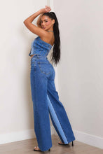 Load image into Gallery viewer, High-Rise Color Block Wide Jeans