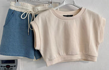 Load image into Gallery viewer, Ivory + Denim Comfy Set