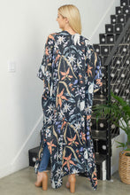 Load image into Gallery viewer, FLORAL PRINT BOHO OPEN FRONT LONG KIMONO