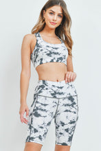 Load image into Gallery viewer, WHITE BLACK TIE DYE TOP &amp; SHORT SET