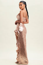 Load image into Gallery viewer, Rose Gold Ruffle Sequin Set