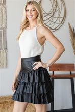 Load image into Gallery viewer, Pleather Ruffle Skirt