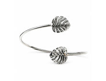 Load image into Gallery viewer, 925 Sterling Silver Monstera Leaf Minimalist Open Bangle