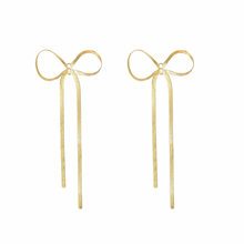 Load image into Gallery viewer, Gold  Bow Earrings