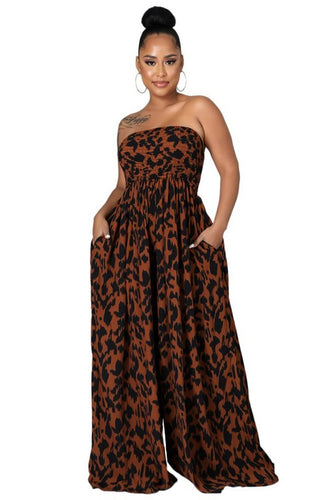 Strapless Wide Leg Jumpsuit