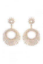 Load image into Gallery viewer, Gold Sunburst Rhinestone Earrings