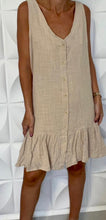 Load image into Gallery viewer, Beige Button Down Dress