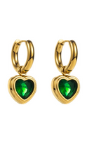 Load image into Gallery viewer, Crystal Heart Huggie Earrings