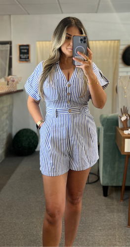 Blue Stripes Romper