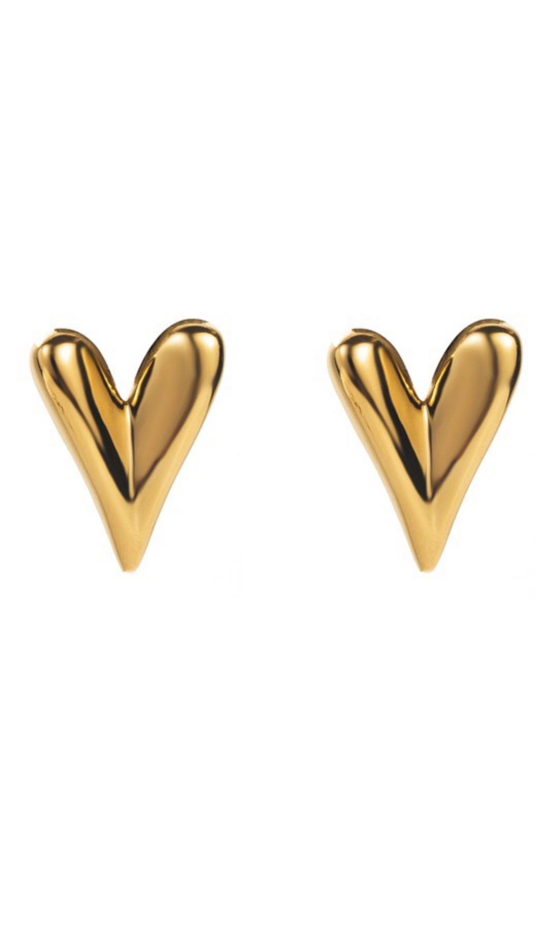 Gold Stud Heart Earrings