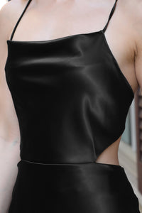 Satin Black Dress