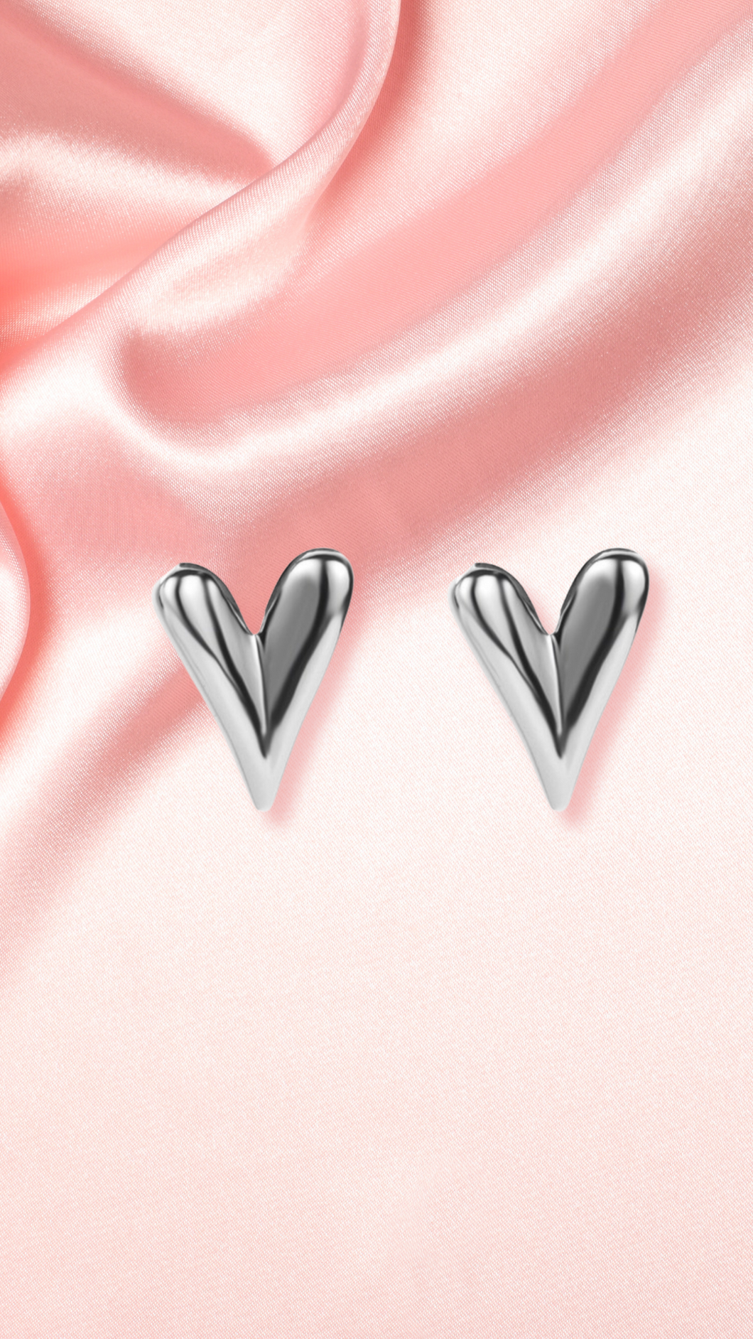 SIlver Stud Heart Earrings