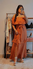 Load image into Gallery viewer, Off Shoulder  Maxi Dress (Brick)