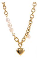 Load image into Gallery viewer, Pearl Heart Pendant Necklace