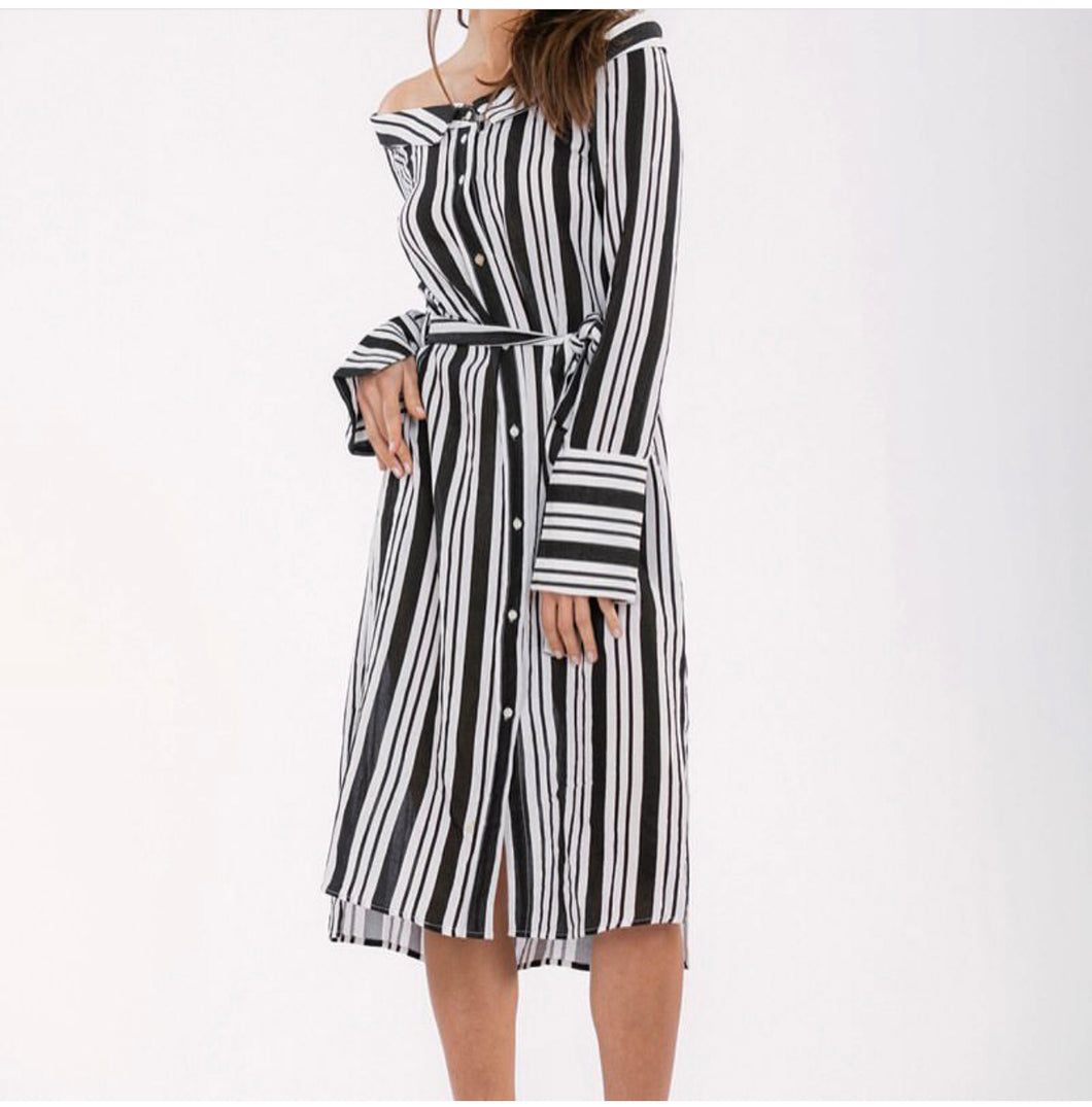 Black and White Stripes Dress