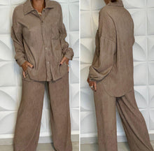 Load image into Gallery viewer, Pleated Textured  Taupe Set