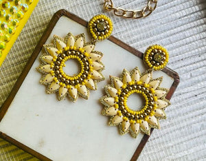 Yellow Beads Earrings