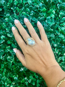 Irregular Shape Pearl Ring