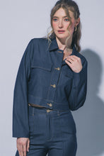 Load image into Gallery viewer, Dark Denim Cropped Jacket