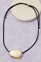 Load image into Gallery viewer, Gold Dipped Oval Pendant Corded Necklace