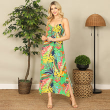 Load image into Gallery viewer, Tropical Green Maxi Dress