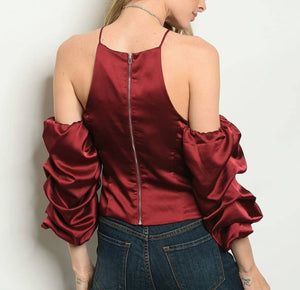 Satin Bordeaux Top