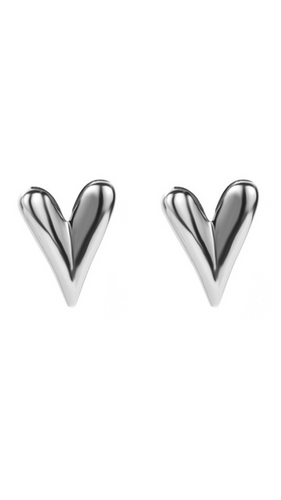 SIlver Stud Heart Earrings