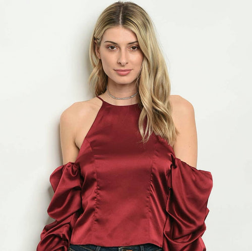 Satin Bordeaux Top