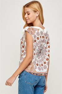 Paisley Ribbon Shoulder Top