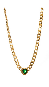 Crystal Curb Chain Necklace