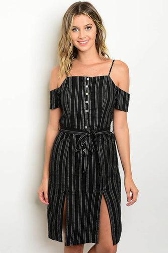 Pin Stripes Black Dress