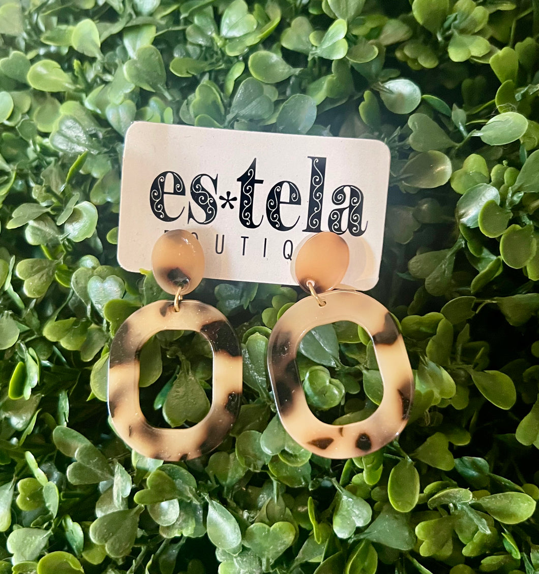Resin Beige Earrings