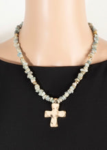 Load image into Gallery viewer, Cross Pendant Stone Beaded Necklace