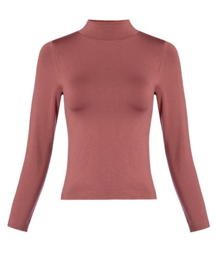 High Neck Smooth Long Sleeve Top