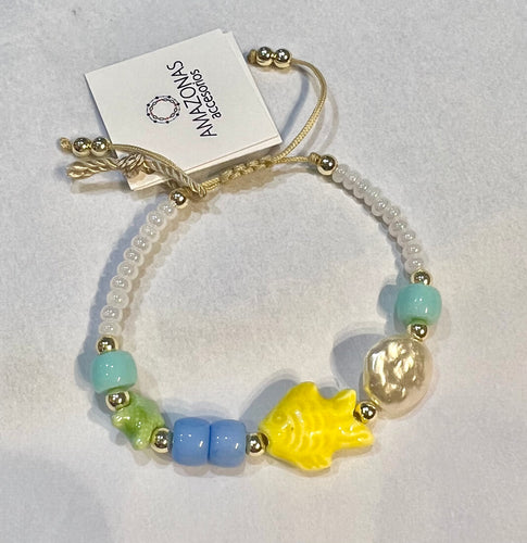 Fish and Pearl Bracelet