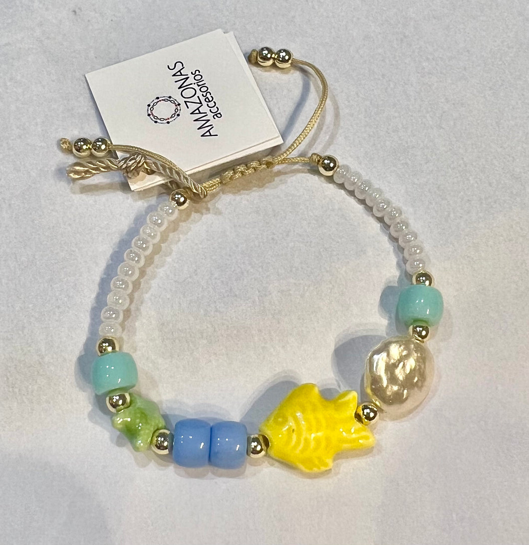 Fish and Pearl Bracelet