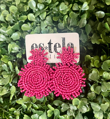 Fuchsia Beads Earrings