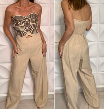 Load image into Gallery viewer, Embroidered Strapless Jumpsuit