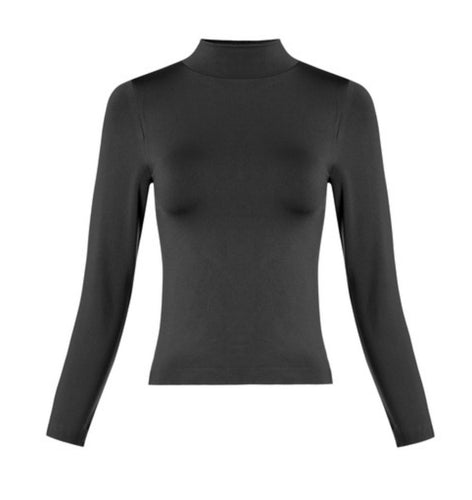 High Neck Smooth Long Sleeve Top