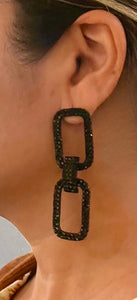 Black Rhinestones Earrings