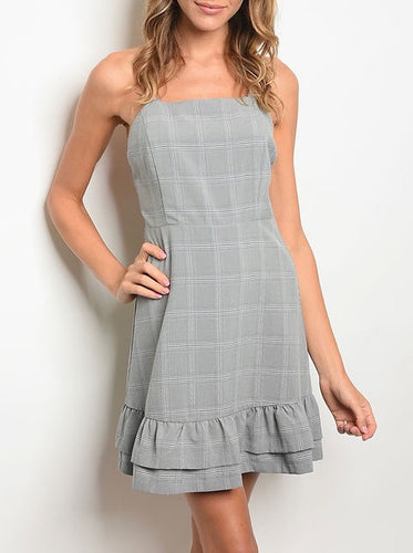 Gray Plaid Dress