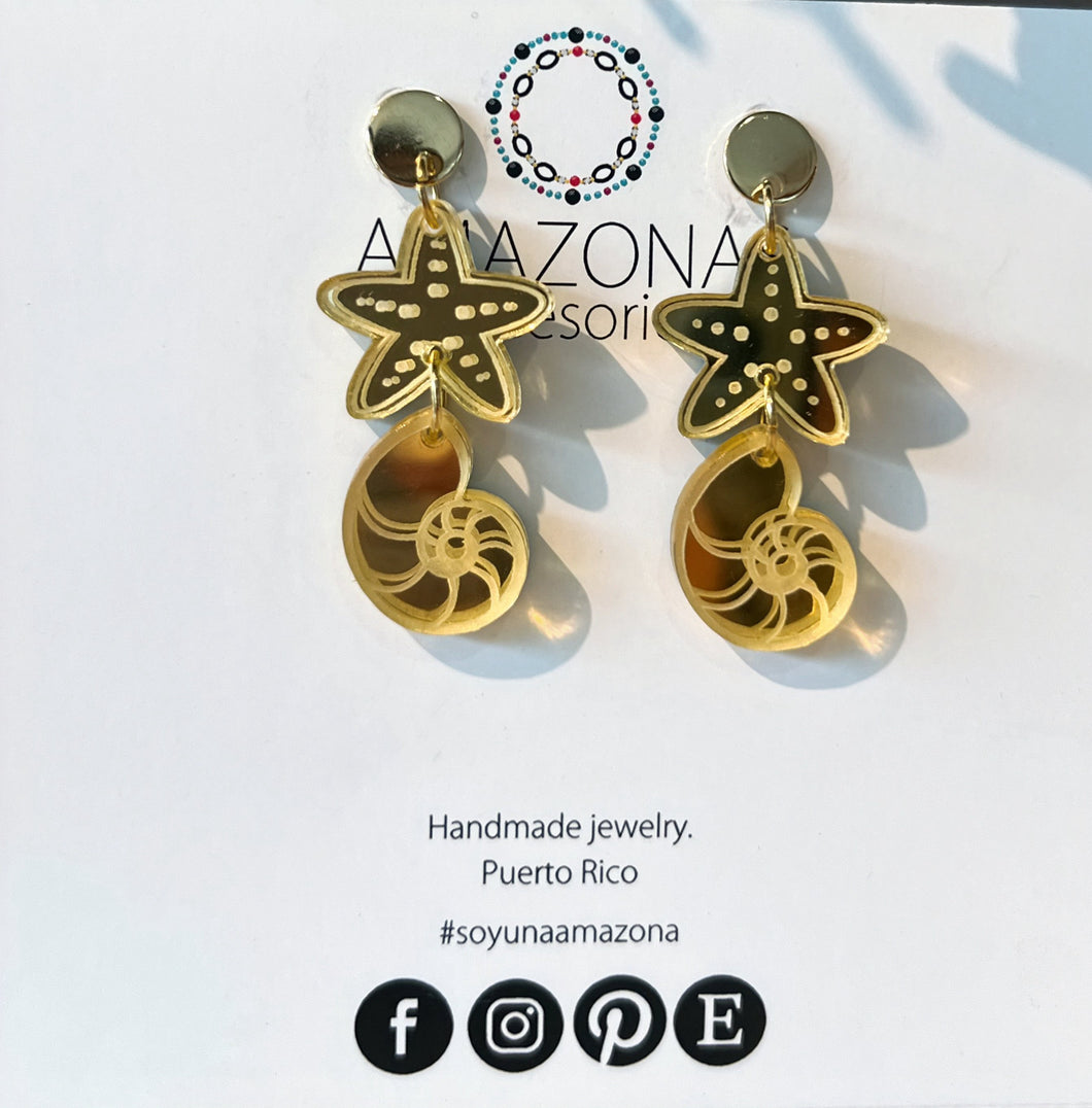 Estrella y Concha Earrings