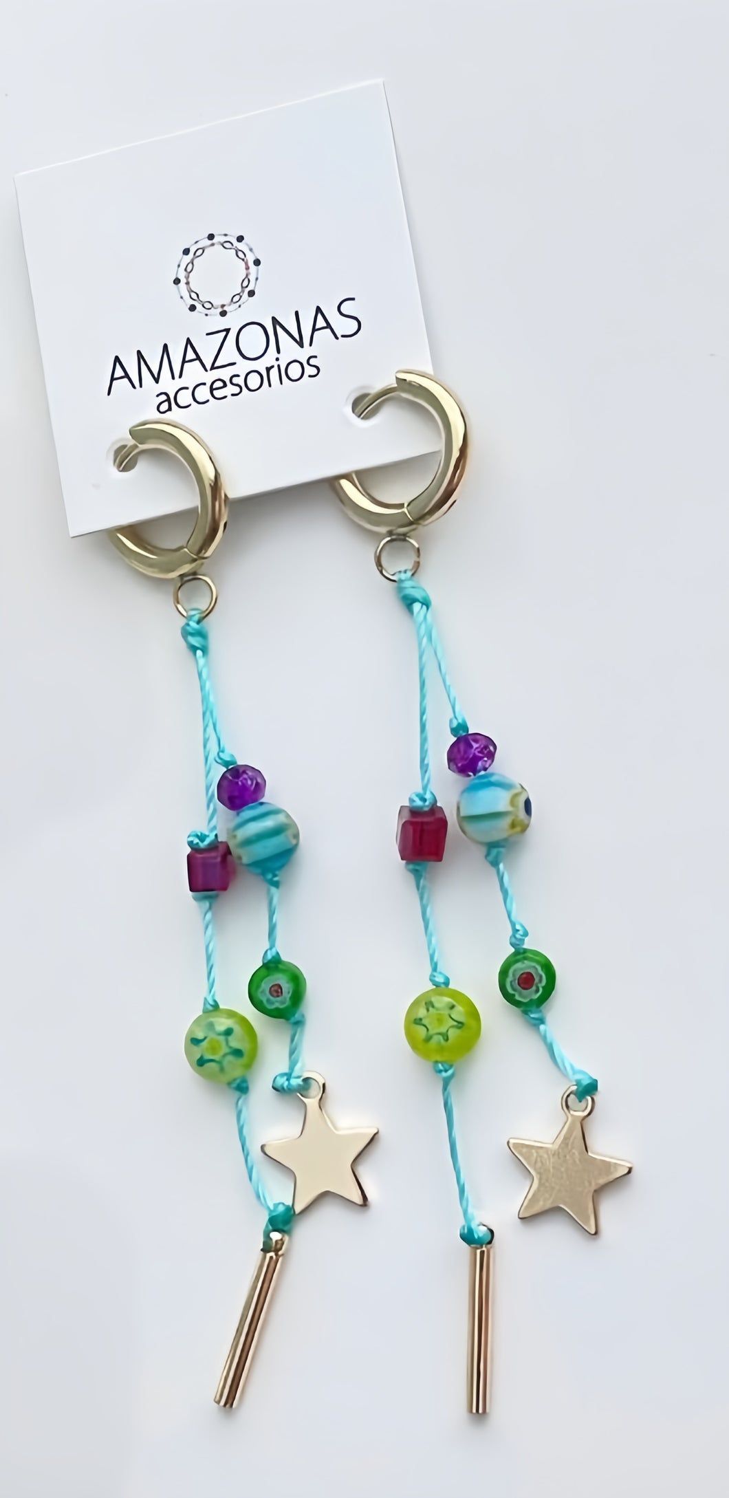 Teal Cord Earrings