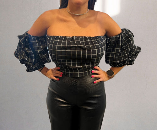 Off Shoulder Black Top