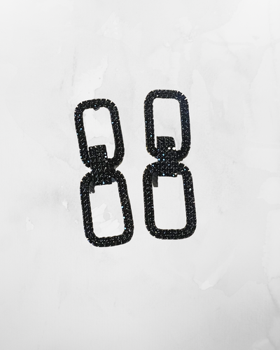 Black Rhinestones Earrings
