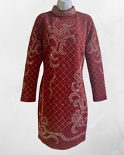 Load image into Gallery viewer, Quilted Deep Red Dress
