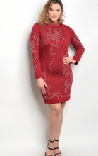 Load image into Gallery viewer, Quilted Deep Red Dress