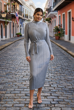 Load image into Gallery viewer, Pleated long Sleeves Maxi Dress