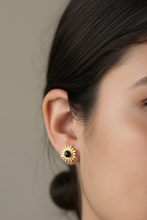 Load image into Gallery viewer, Tiger Eye Sun Stud Earrings