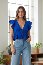 Load image into Gallery viewer, Royal Blue Tied Top